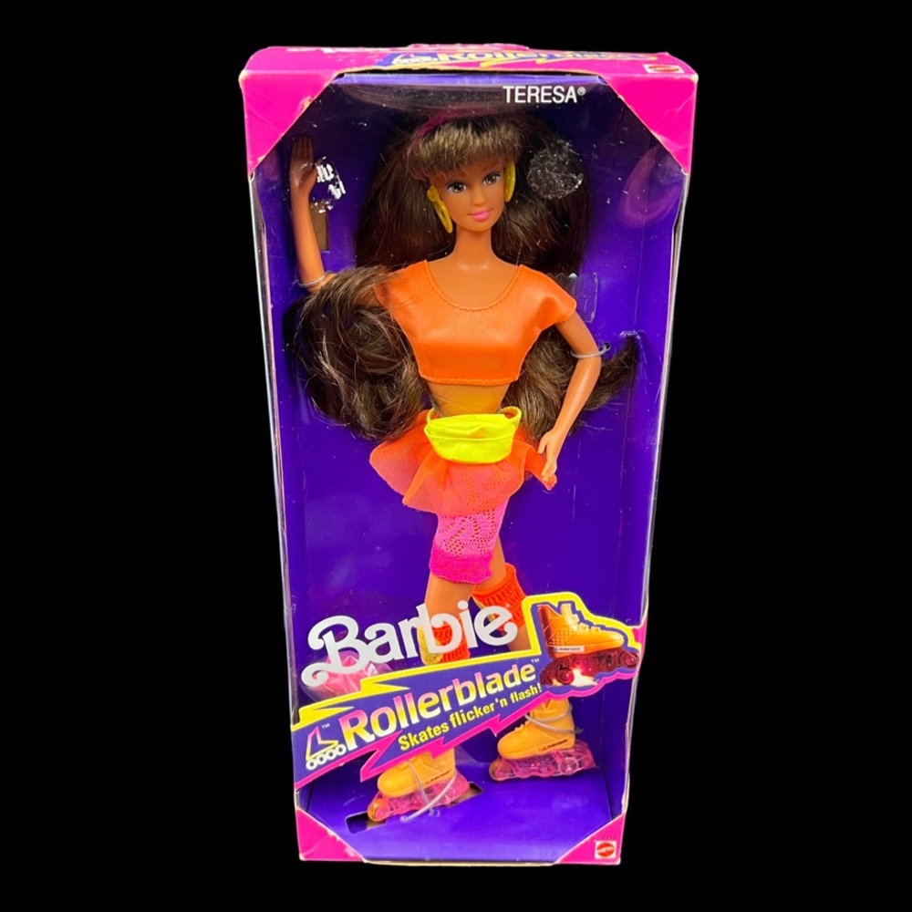 Vintage NEW 1991 Barbie Rollerblade Teresa Doll Mattel #2216 Skates Brunette